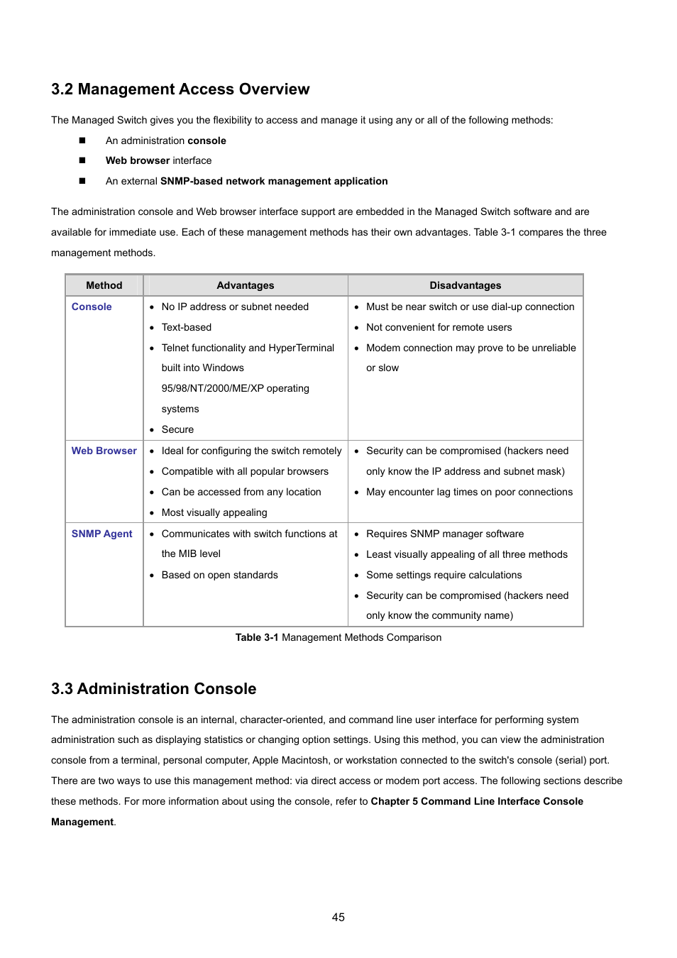 2 management access overview, 3 administration console | PLANET SGSD-1022 User Manual | Page 45 / 693