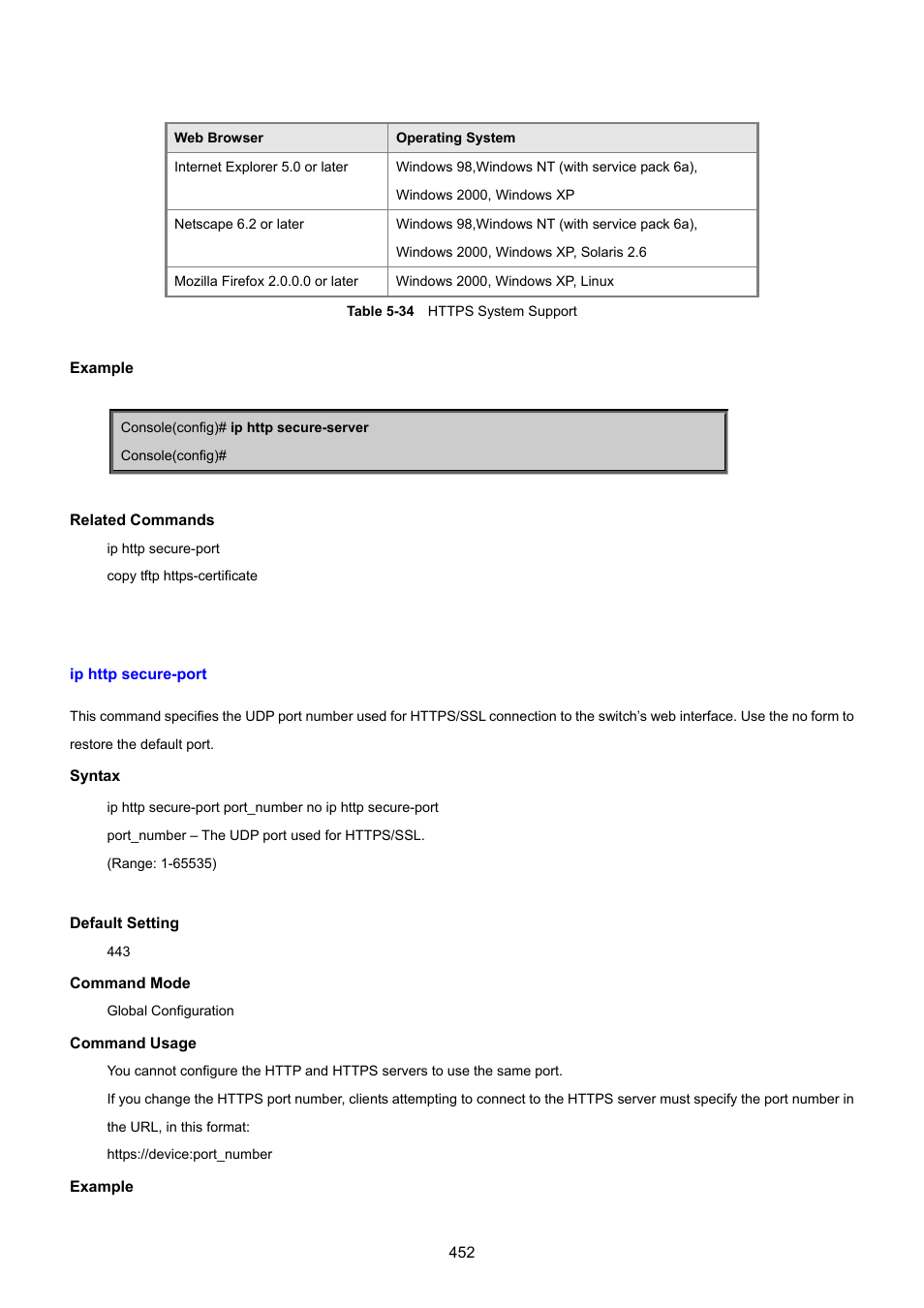 Ip http secure-port | PLANET SGSD-1022 User Manual | Page 452 / 693