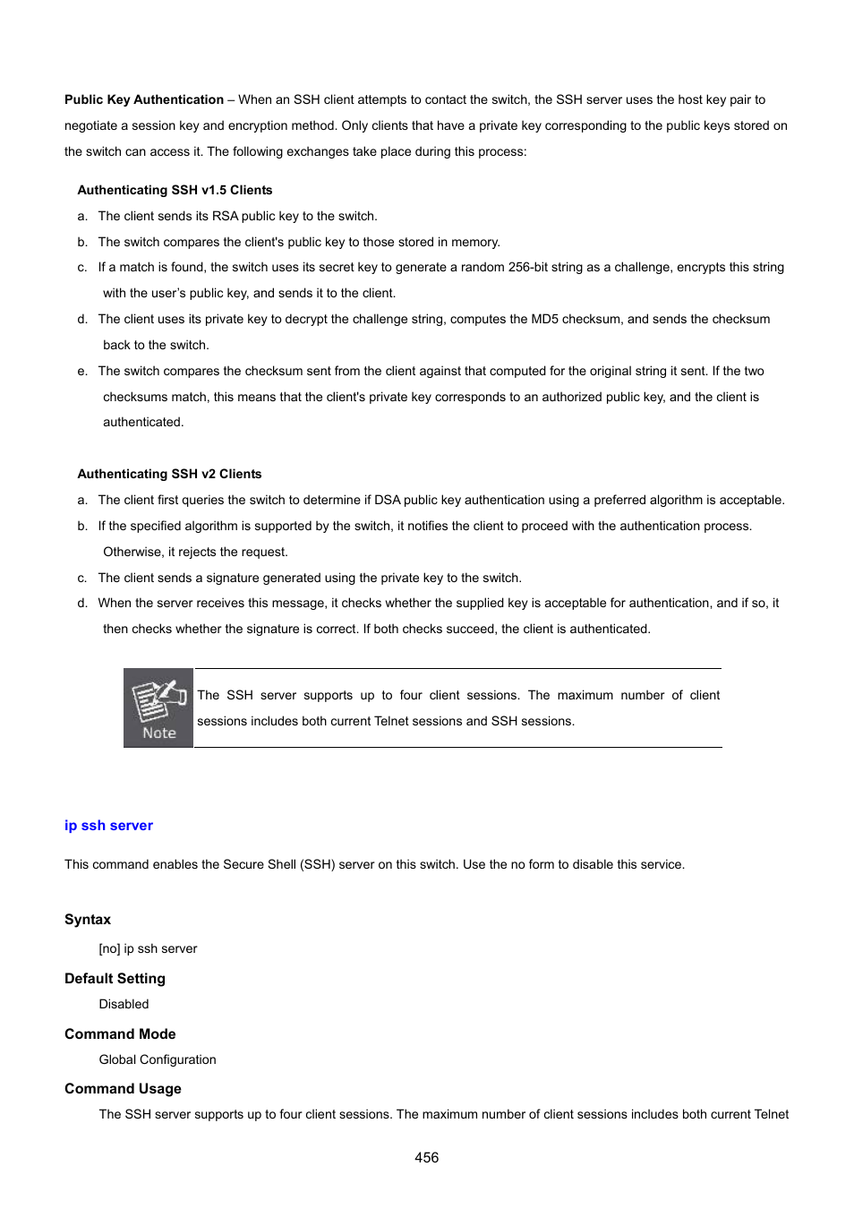 Ip ssh server | PLANET SGSD-1022 User Manual | Page 456 / 693