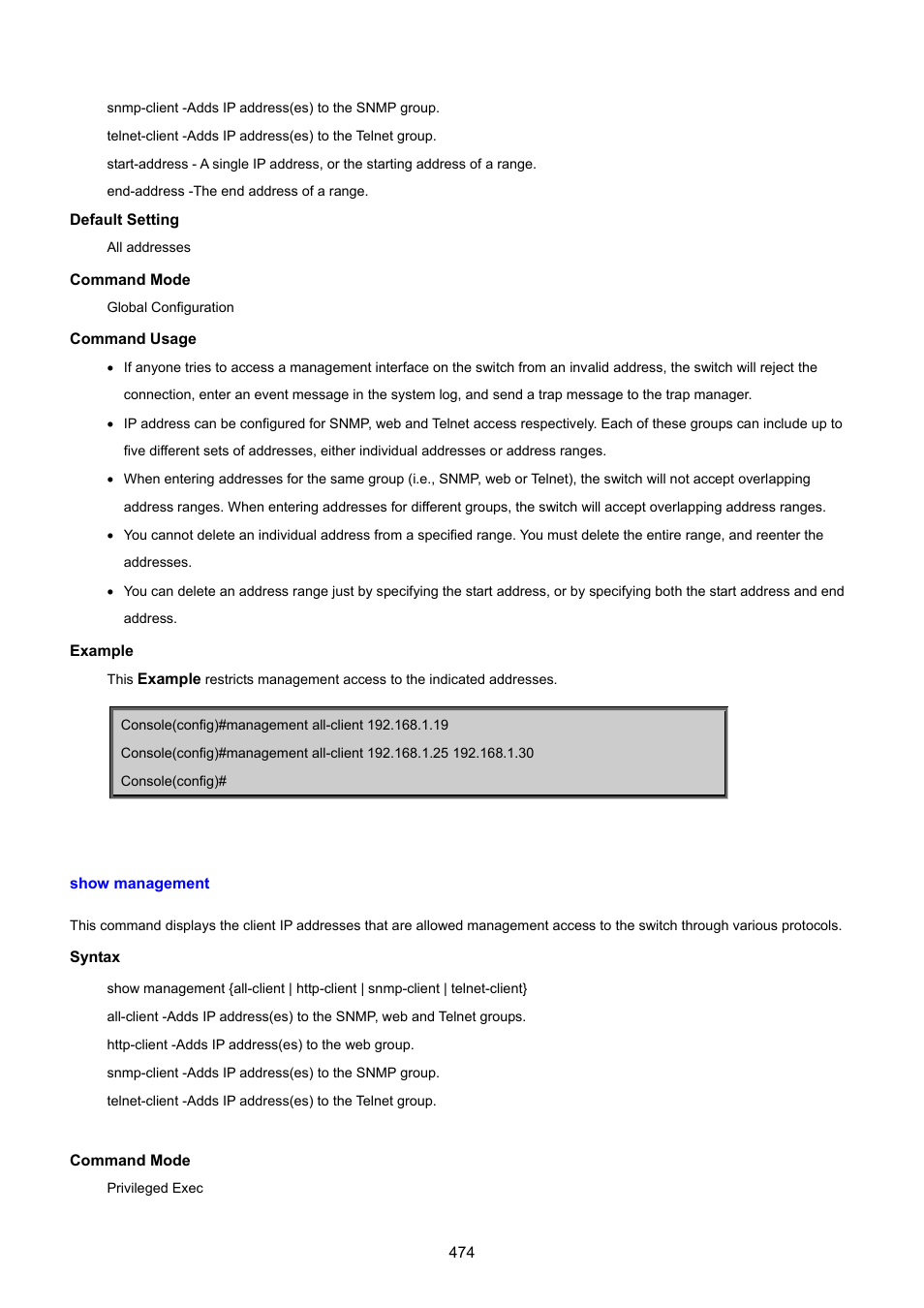 Show management | PLANET SGSD-1022 User Manual | Page 474 / 693