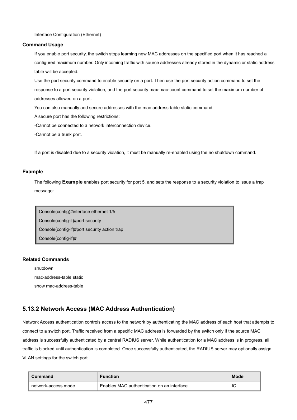 2 network access (mac address authentication) | PLANET SGSD-1022 User Manual | Page 477 / 693