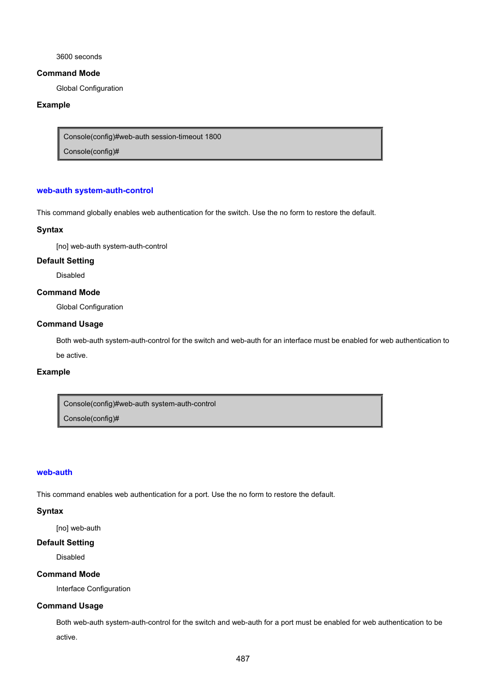 Web-auth system-auth-control, Web-auth | PLANET SGSD-1022 User Manual | Page 487 / 693