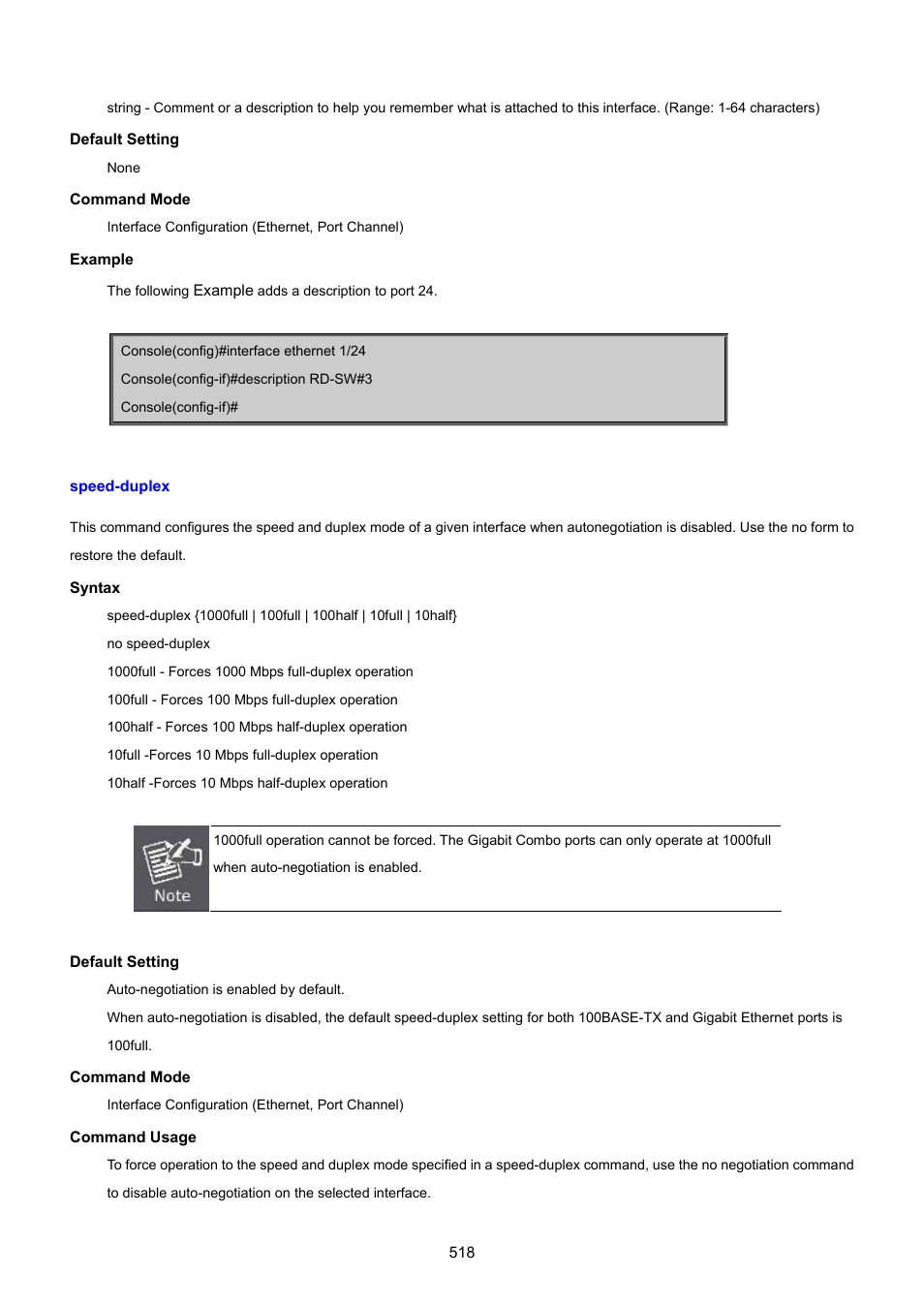 Speed-duplex | PLANET SGSD-1022 User Manual | Page 518 / 693