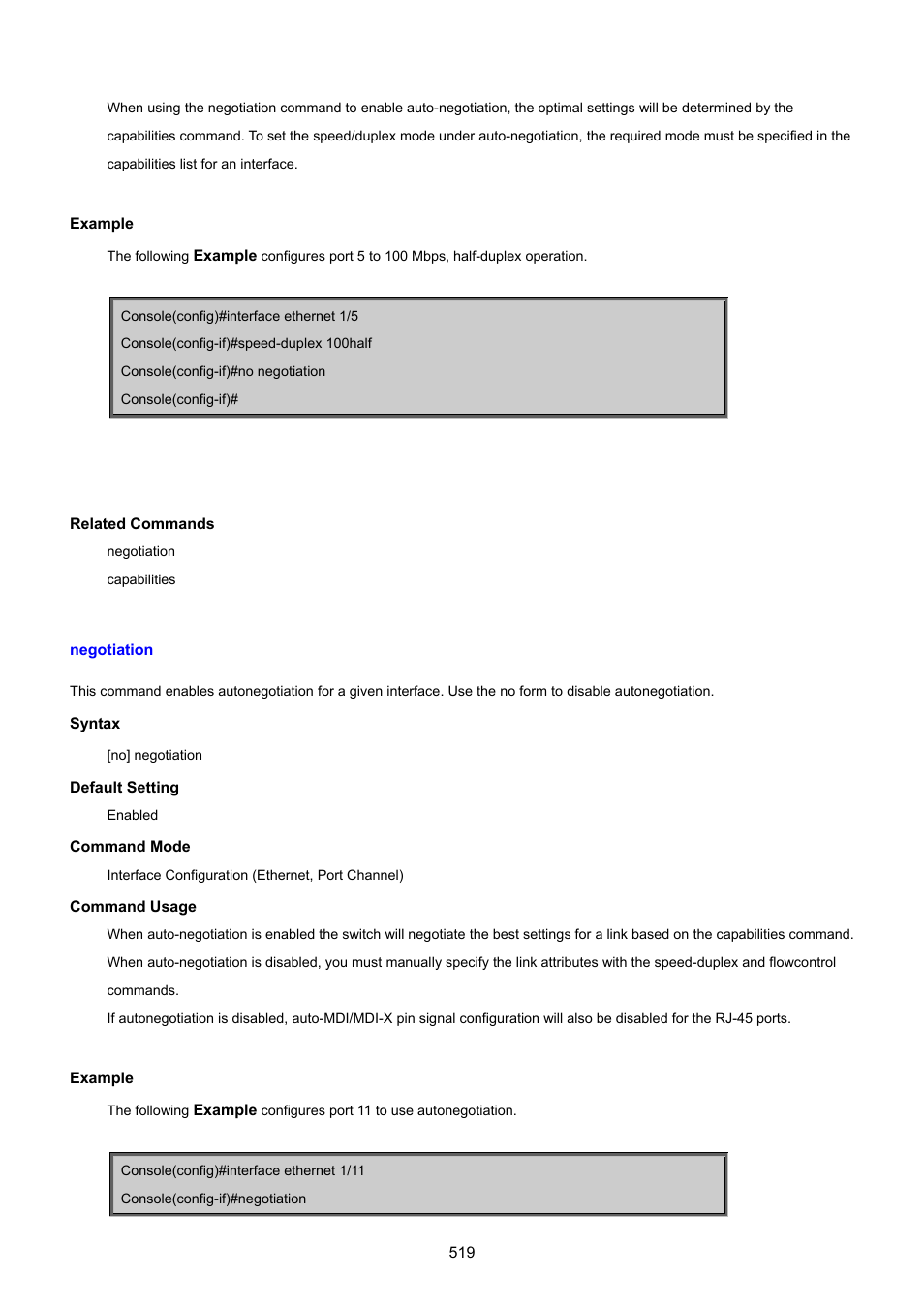 Negotiation | PLANET SGSD-1022 User Manual | Page 519 / 693
