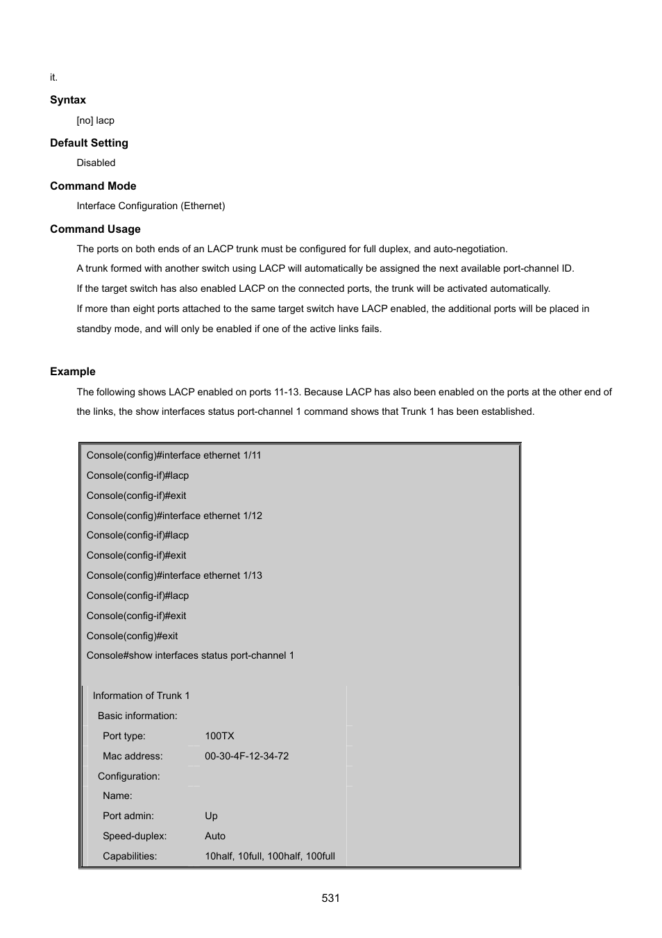 Lacp system-priority | PLANET SGSD-1022 User Manual | Page 531 / 693