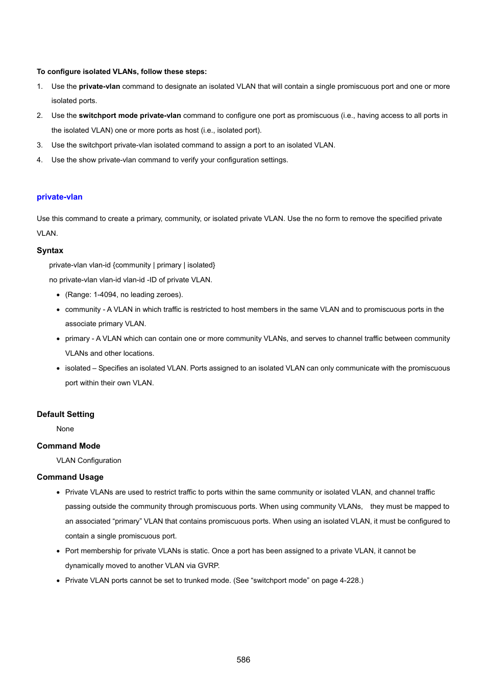 Private-vlan | PLANET SGSD-1022 User Manual | Page 586 / 693