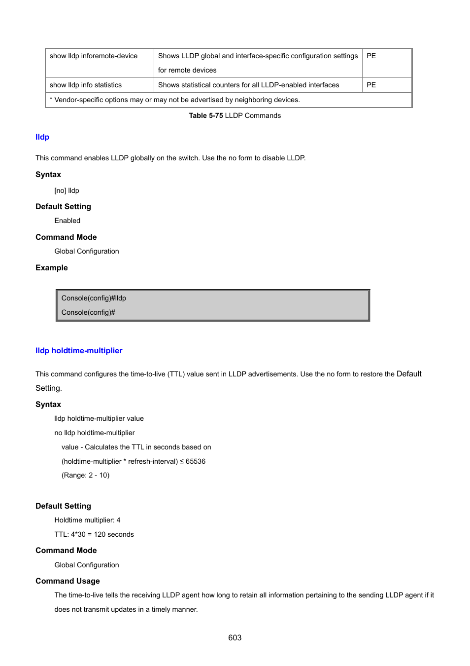 Lldp, Lldp holdtime-multiplier | PLANET SGSD-1022 User Manual | Page 603 / 693