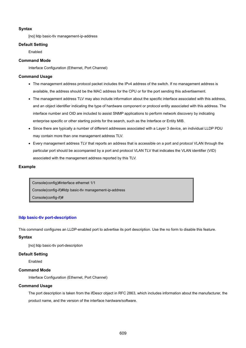 Lldp basic-tlv port-description | PLANET SGSD-1022 User Manual | Page 609 / 693