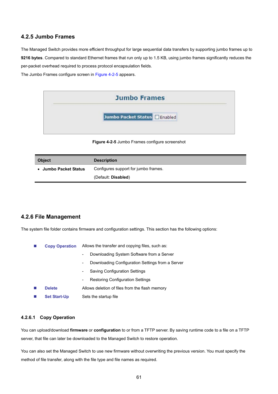 5 jumbo frames, 6 file management, 1 copy operation | PLANET SGSD-1022 User Manual | Page 61 / 693
