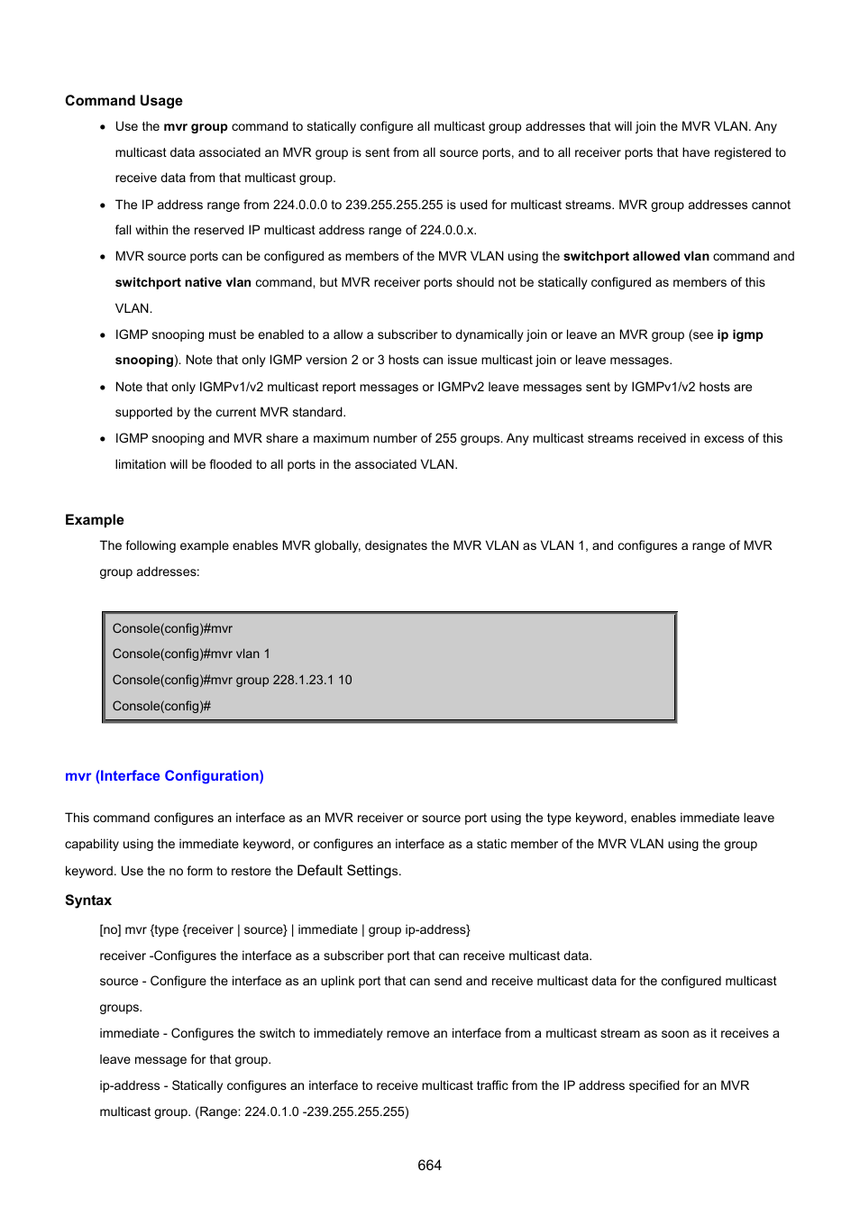 Mvr (interface configuration) | PLANET SGSD-1022 User Manual | Page 664 / 693