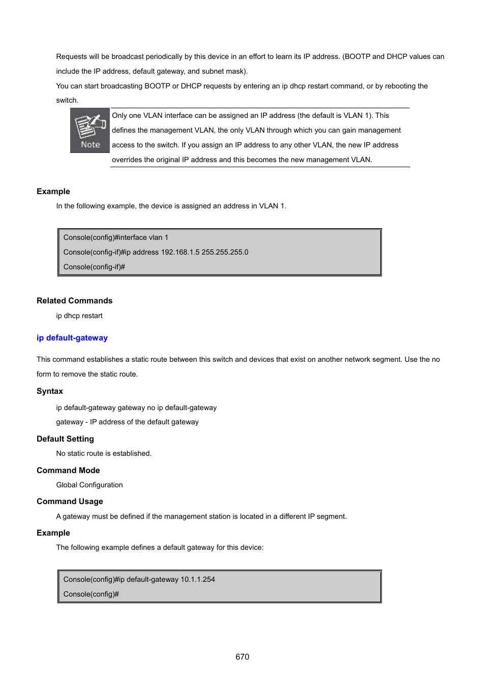 Ip default-gateway | PLANET SGSD-1022 User Manual | Page 670 / 693
