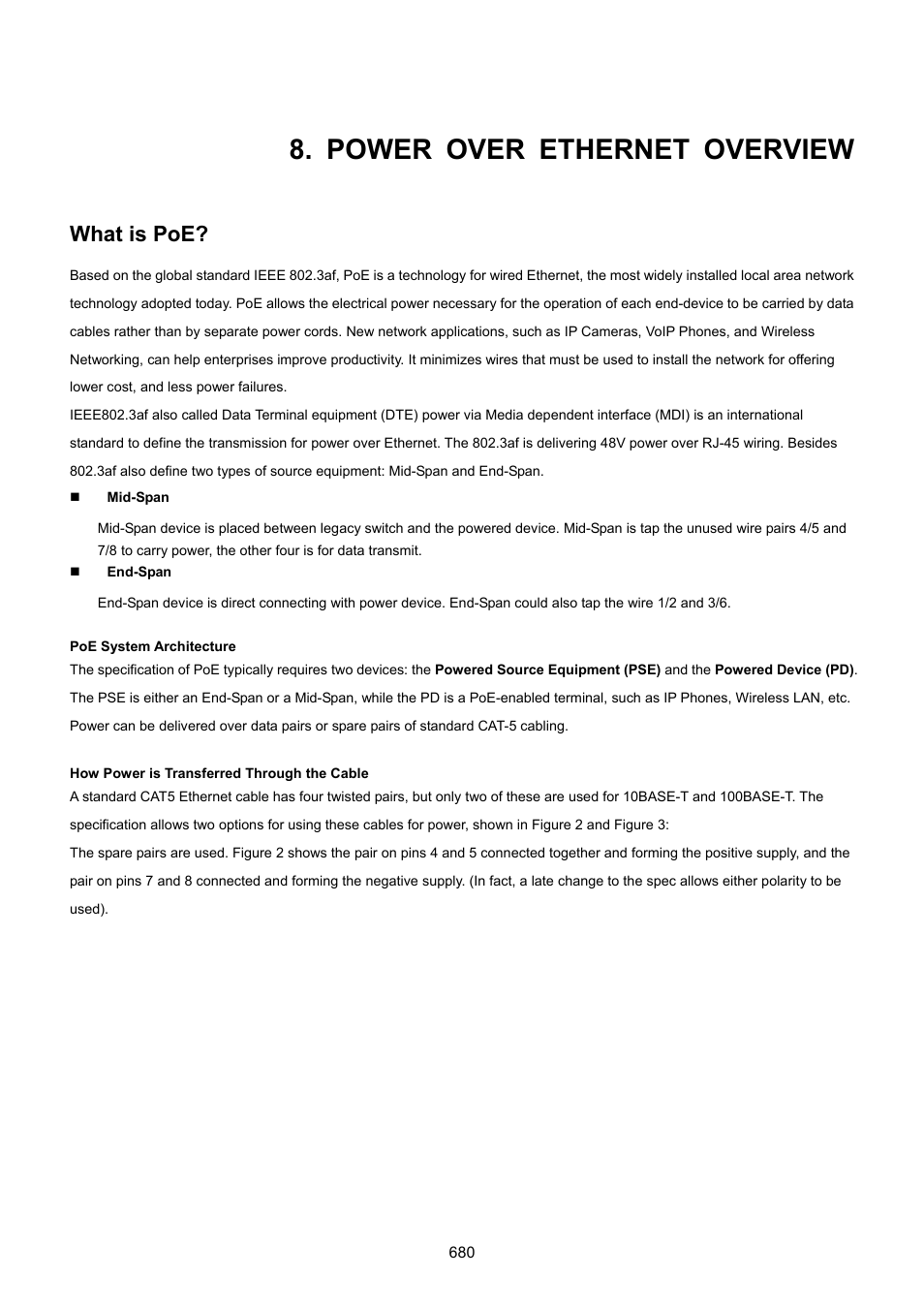 Power over ethernet overview, What is poe | PLANET SGSD-1022 User Manual | Page 680 / 693