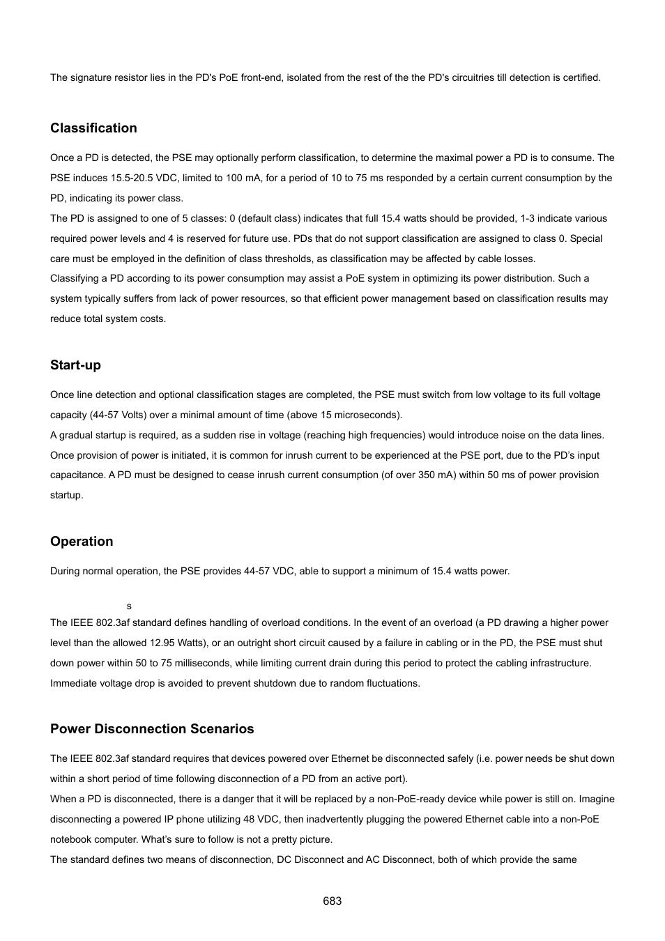 Classification, Start-up, Operation | Power disconnection scenarios | PLANET SGSD-1022 User Manual | Page 683 / 693