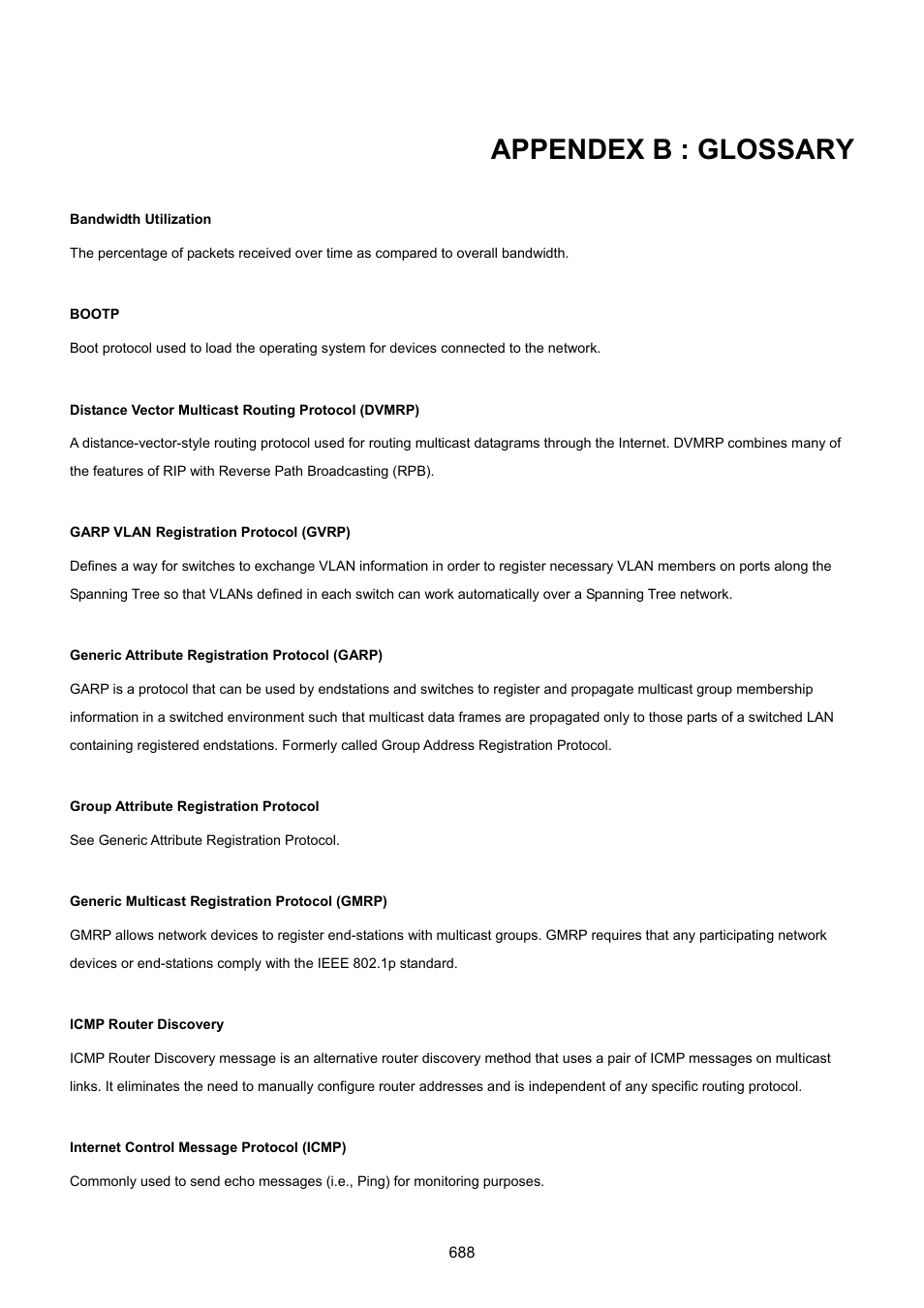 Appendex b : glossary | PLANET SGSD-1022 User Manual | Page 688 / 693