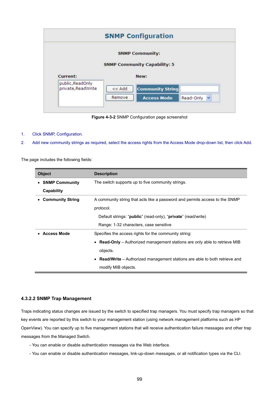 2 snmp trap management | PLANET SGSD-1022 User Manual | Page 99 / 693