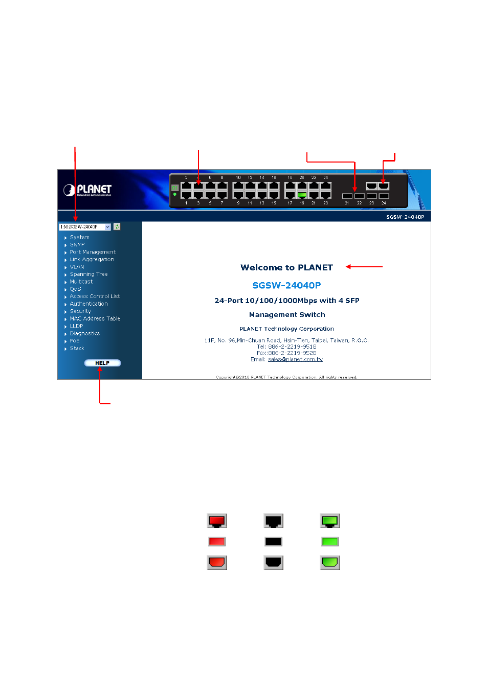 1 main web page | PLANET SGSW-24040 User Manual | Page 61 / 567