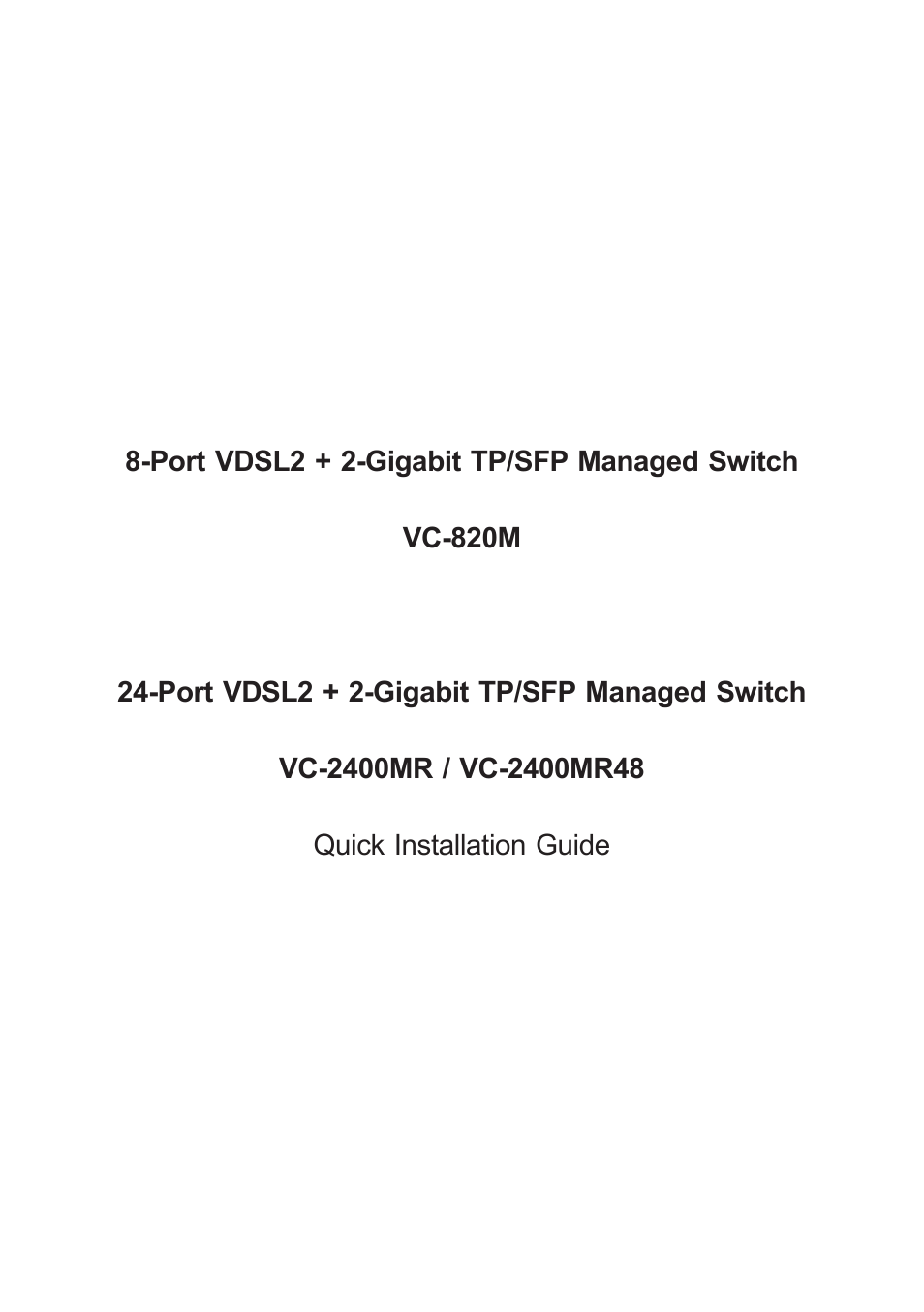 PLANET VC-2400MR User Manual | 12 pages