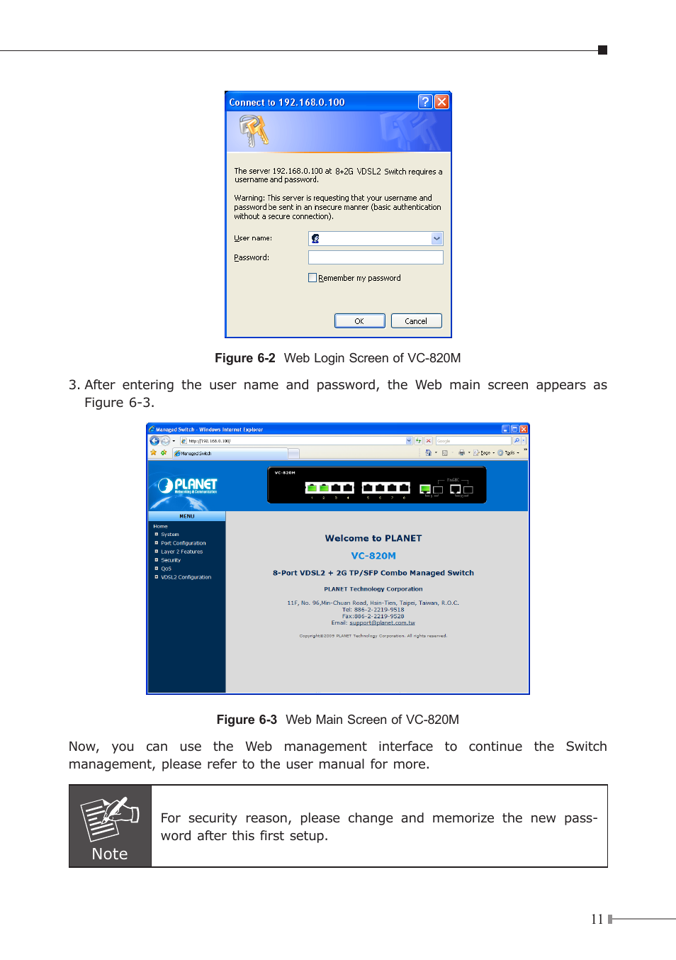 PLANET VC-2400MR User Manual | Page 11 / 12