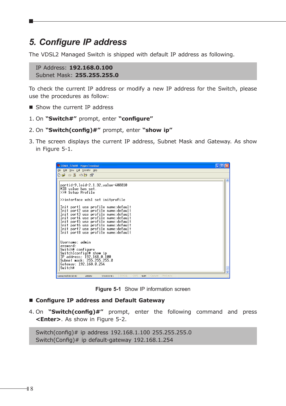 Configure ip address | PLANET VC-2400MR User Manual | Page 8 / 12