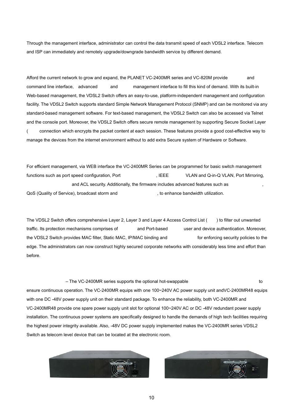 PLANET VC-2400MR48 User Manual | Page 10 / 217