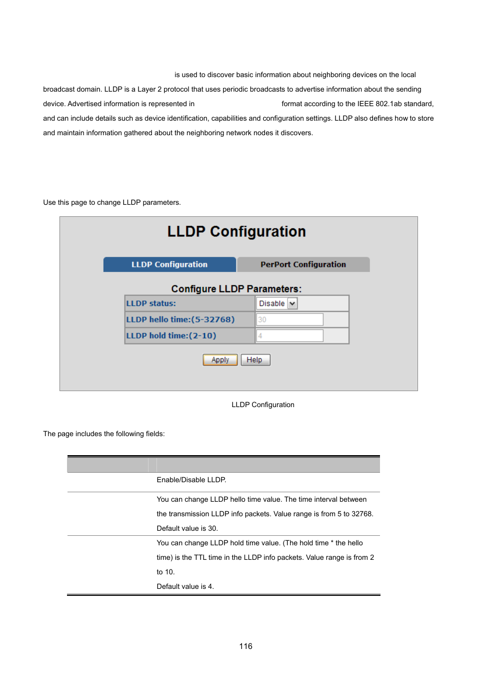 10 lldp, 1 lldp configuration | PLANET VC-2400MR48 User Manual | Page 116 / 217