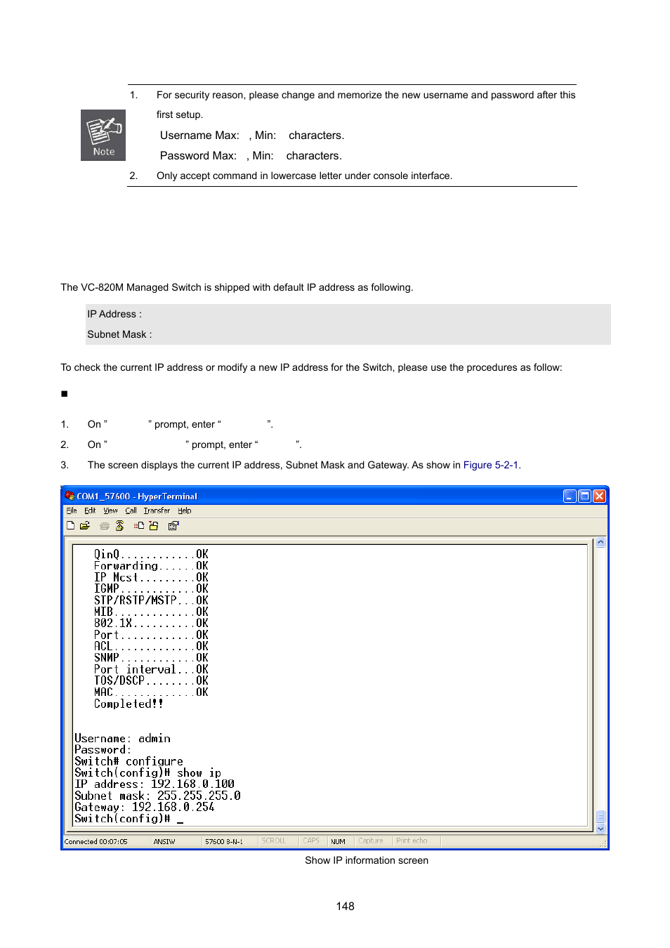 2 configure ip address | PLANET VC-2400MR48 User Manual | Page 148 / 217