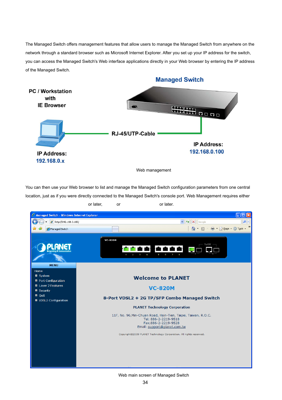 3 web management | PLANET VC-2400MR48 User Manual | Page 34 / 217
