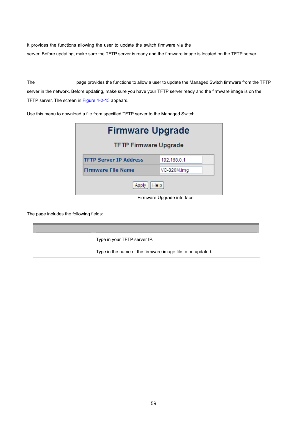 7 firmware upgrade, 1 tftp firmware upgrade | PLANET VC-2400MR48 User Manual | Page 59 / 217