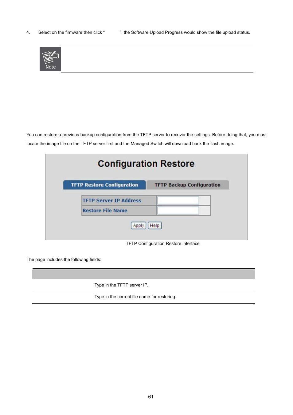 8 configuration backup, 1 tftp restore configuration | PLANET VC-2400MR48 User Manual | Page 61 / 217