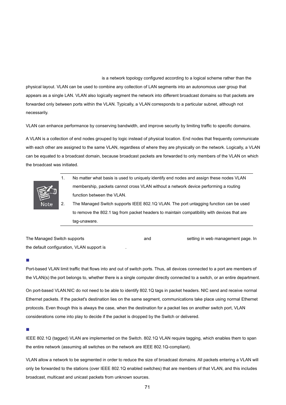 4 vlan configuration, 1 vlan overview | PLANET VC-2400MR48 User Manual | Page 71 / 217