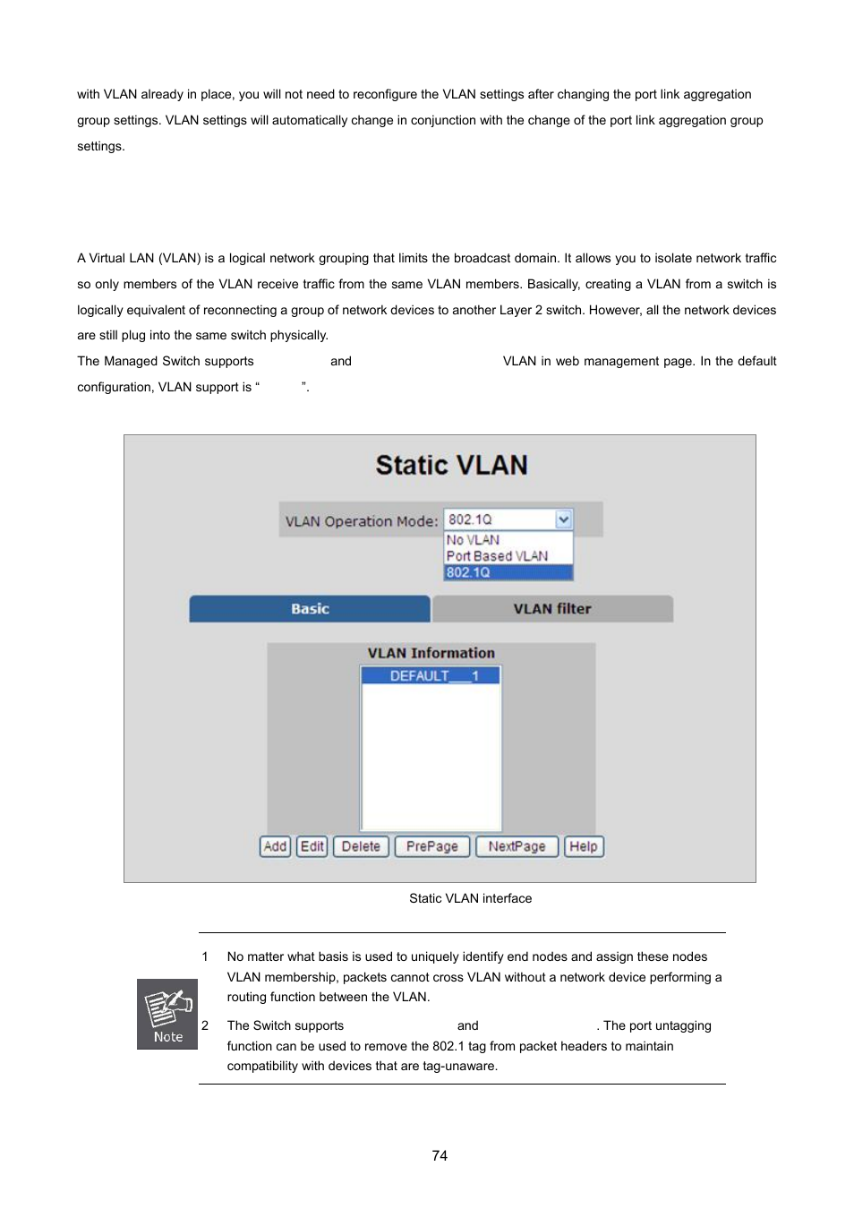 2 static vlan configuration | PLANET VC-2400MR48 User Manual | Page 74 / 217
