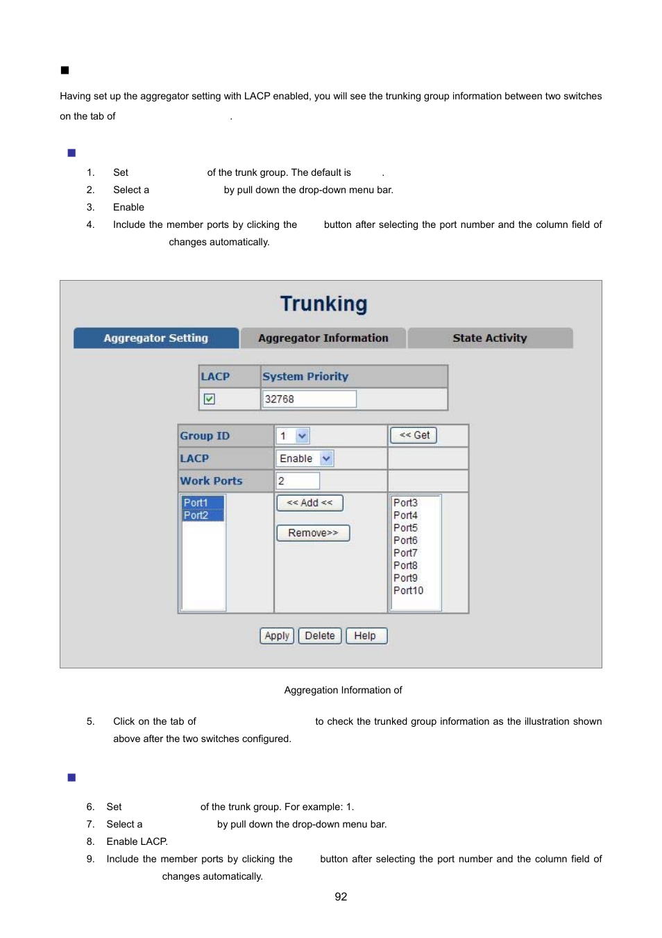 Lacp enabled | PLANET VC-2400MR48 User Manual | Page 92 / 217