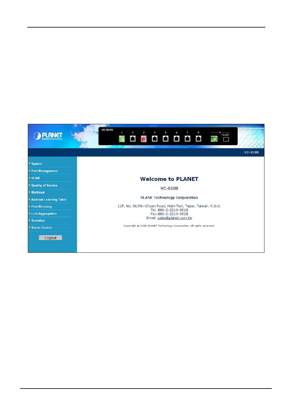 Configuration, 1 main menu | PLANET VC-810S User Manual | Page 24 / 82