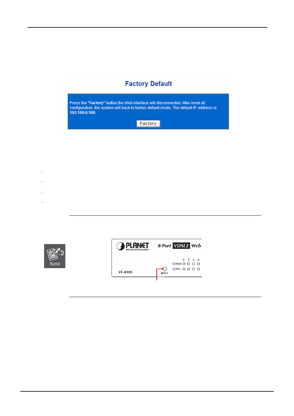 6 factory default | PLANET VC-810S User Manual | Page 31 / 82