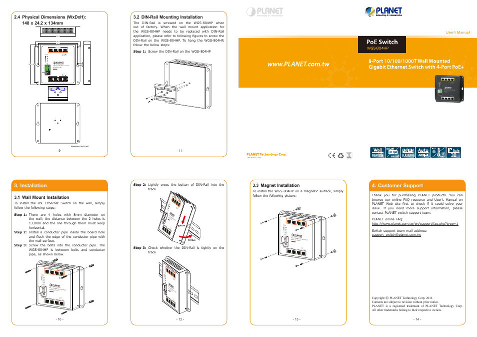 PLANET WGS-804HP User Manual | Page 2 / 2