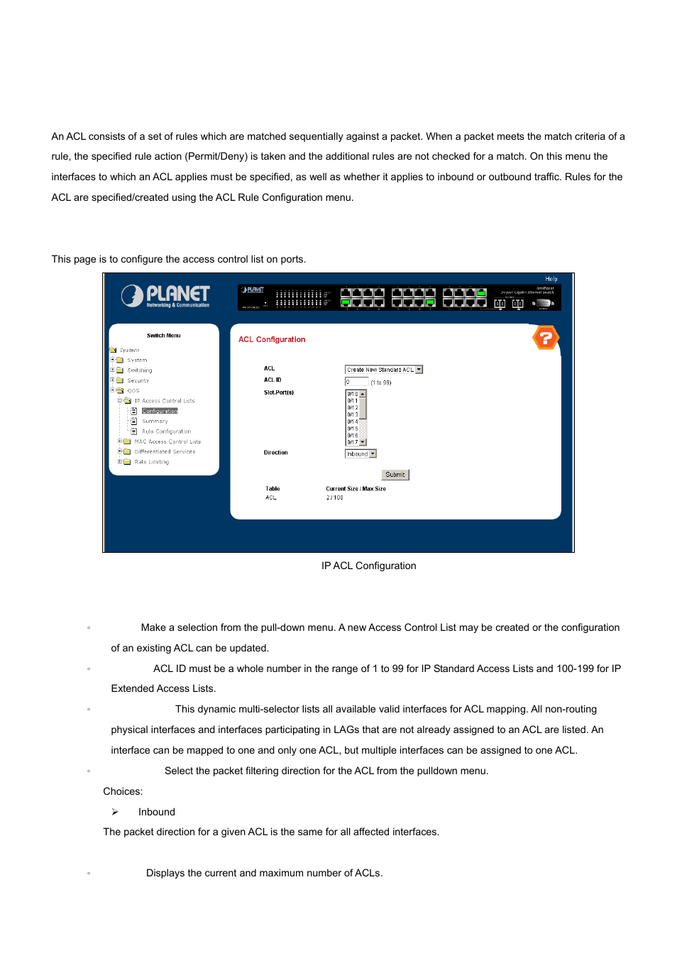 5 qos, 1 ip access control list | PLANET WGS3-24000 User Manual | Page 170 / 526