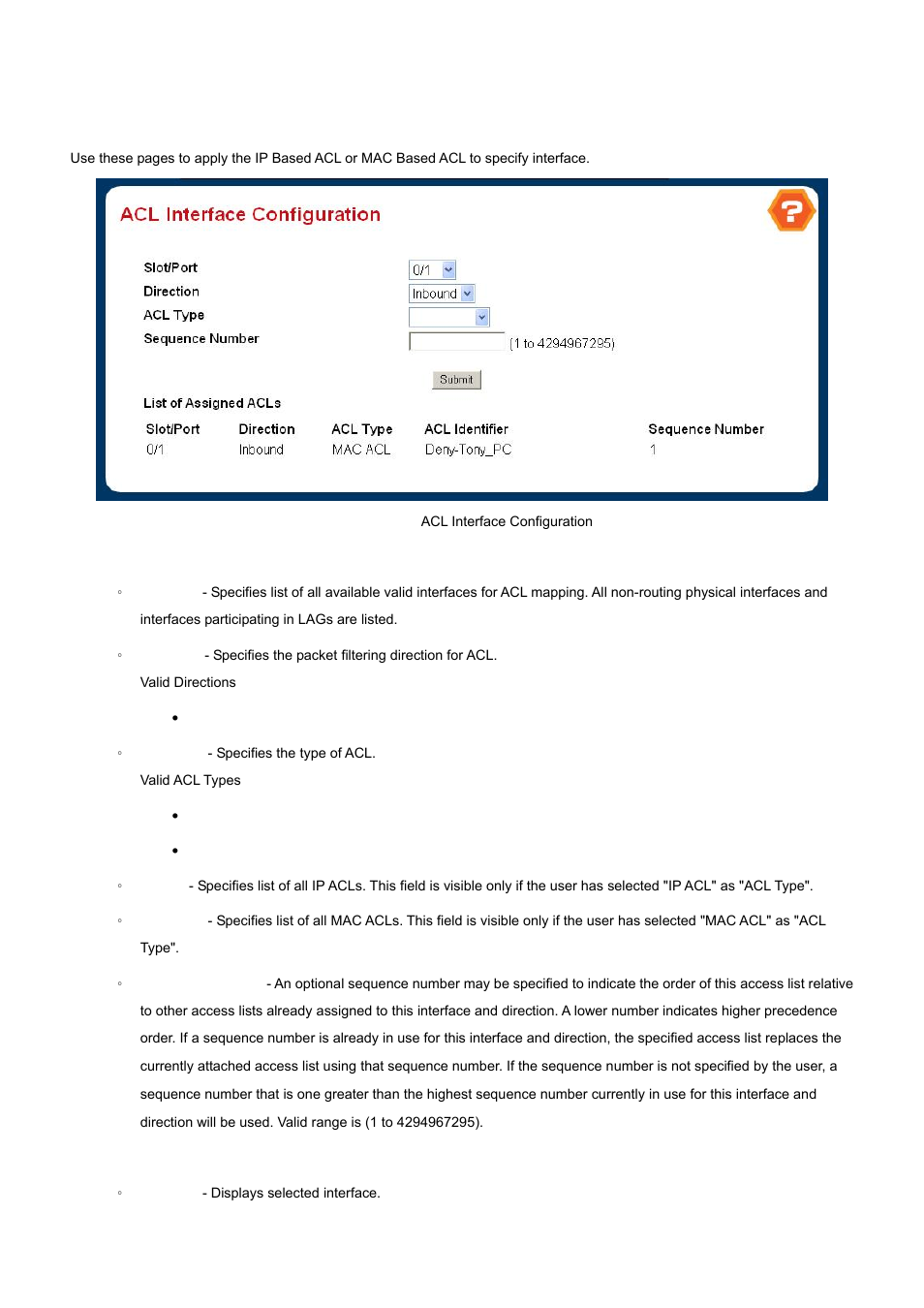 3 acl interface configuration | PLANET WGS3-24000 User Manual | Page 179 / 526