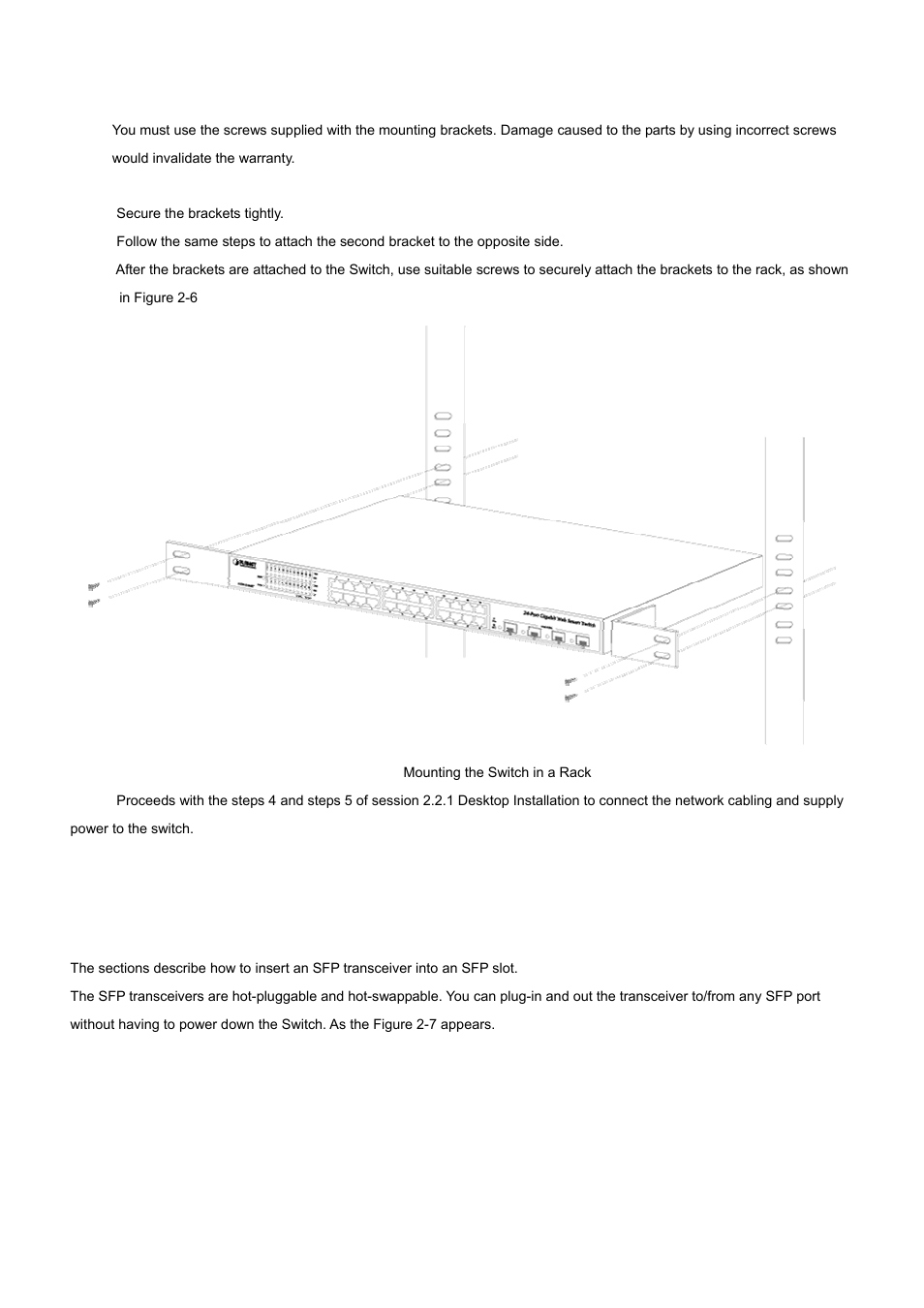 3 installing the sfp transceiver | PLANET WGS3-24000 User Manual | Page 27 / 526