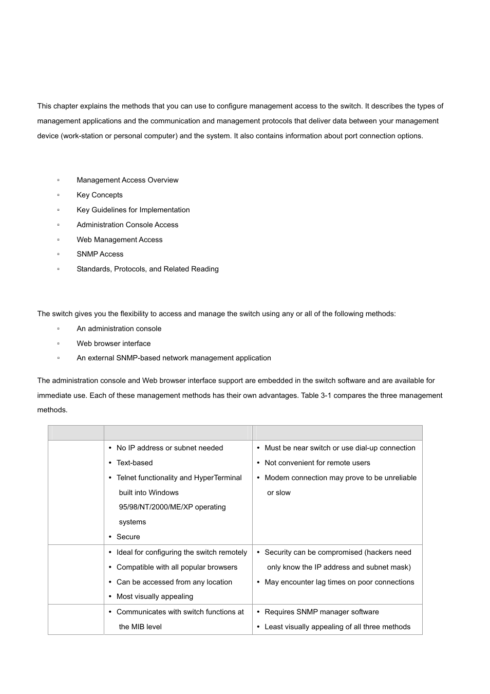 Configuration, 1 management access overview, 1 administration console | 2 direct access | PLANET WGS3-24000 User Manual | Page 30 / 526