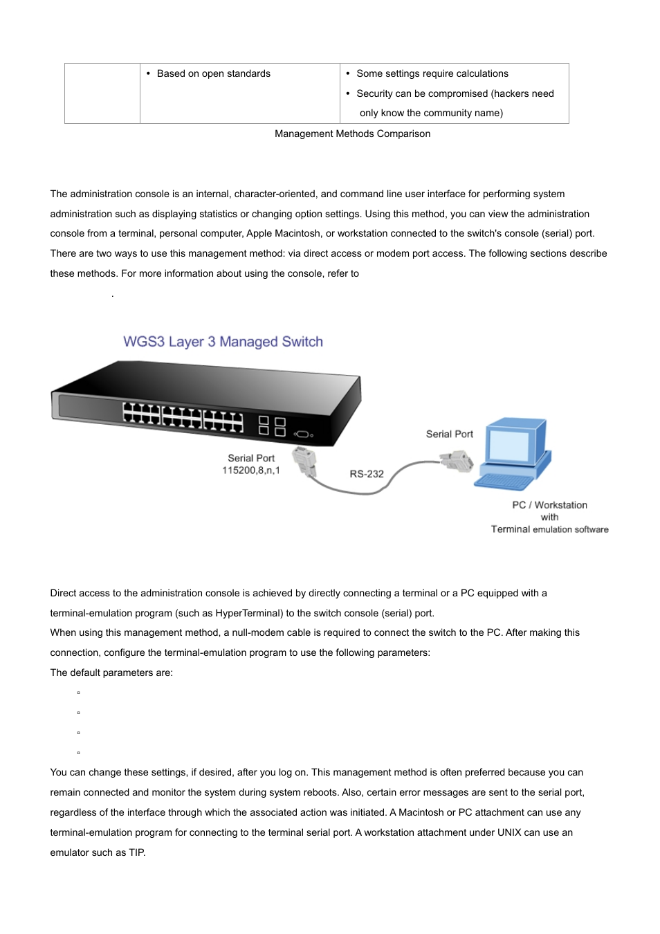 1 administration console, 2 direct access | PLANET WGS3-24000 User Manual | Page 31 / 526