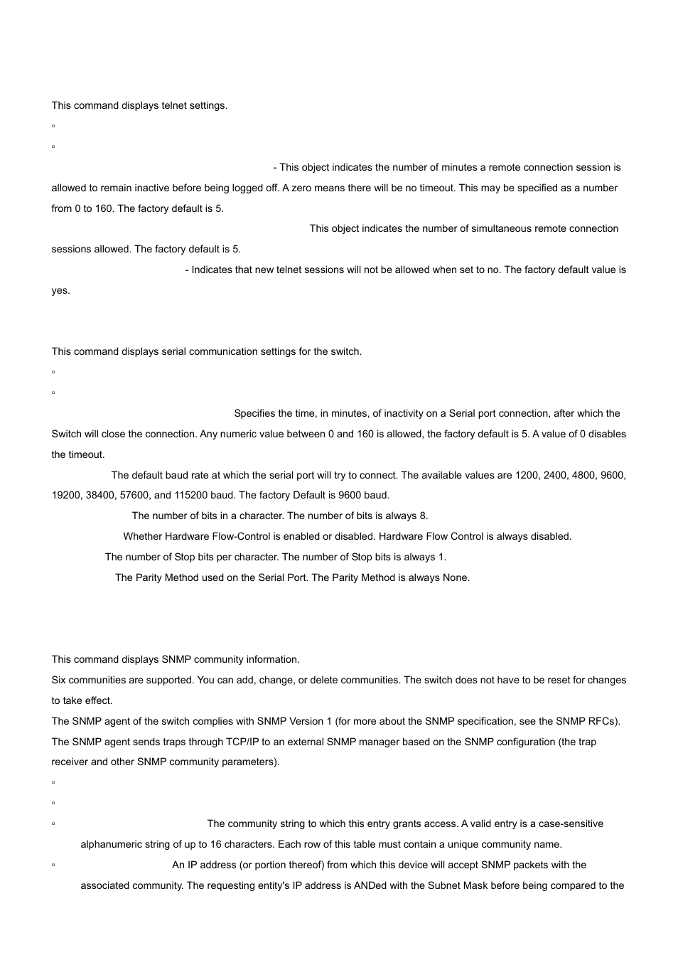 15 show remotecon, 16 show serial, 17 show snmpcommunity | PLANET WGS3-24000 User Manual | Page 338 / 526