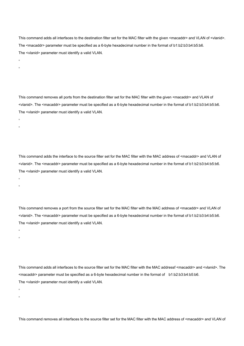 8 macfilter adddest all, 9 macfilter addsrc, 10 macfilter addsrc all | PLANET WGS3-24000 User Manual | Page 347 / 526