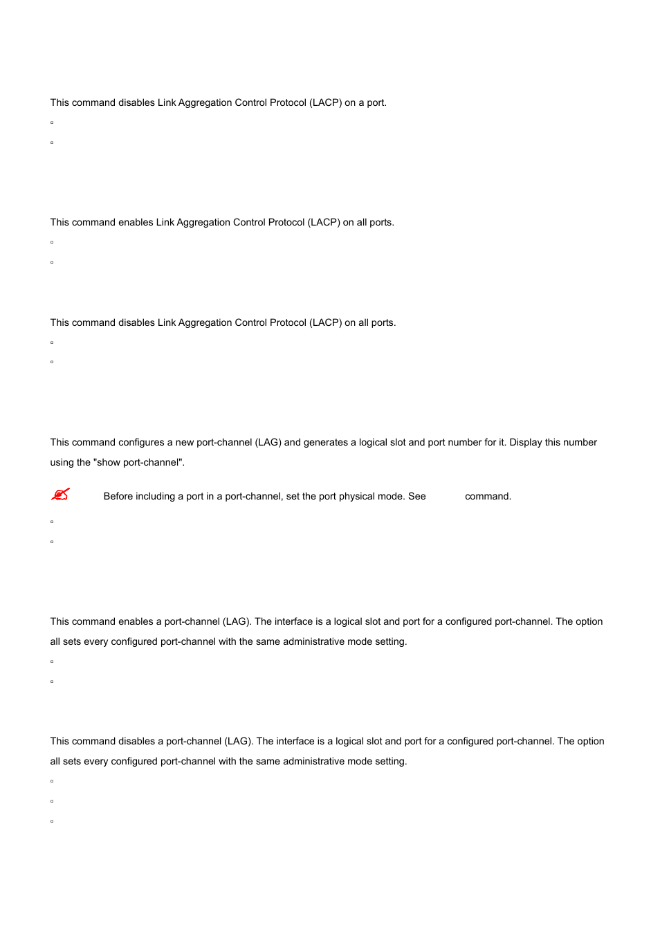 14 port lacpmode all, 15 port-channel, 16 port-channel adminmode | PLANET WGS3-24000 User Manual | Page 349 / 526