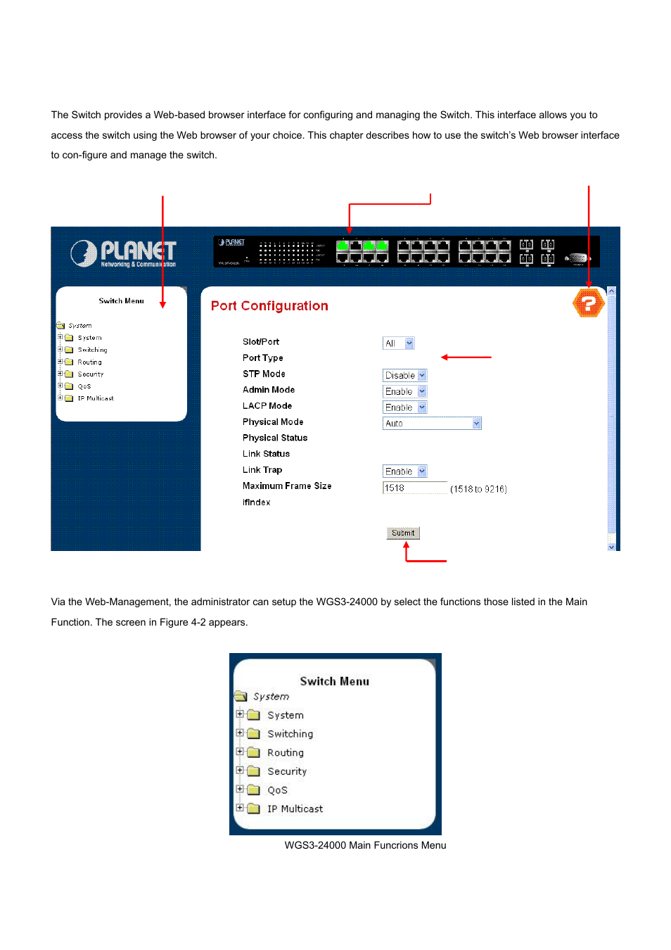 1 main menu | PLANET WGS3-24000 User Manual | Page 35 / 526