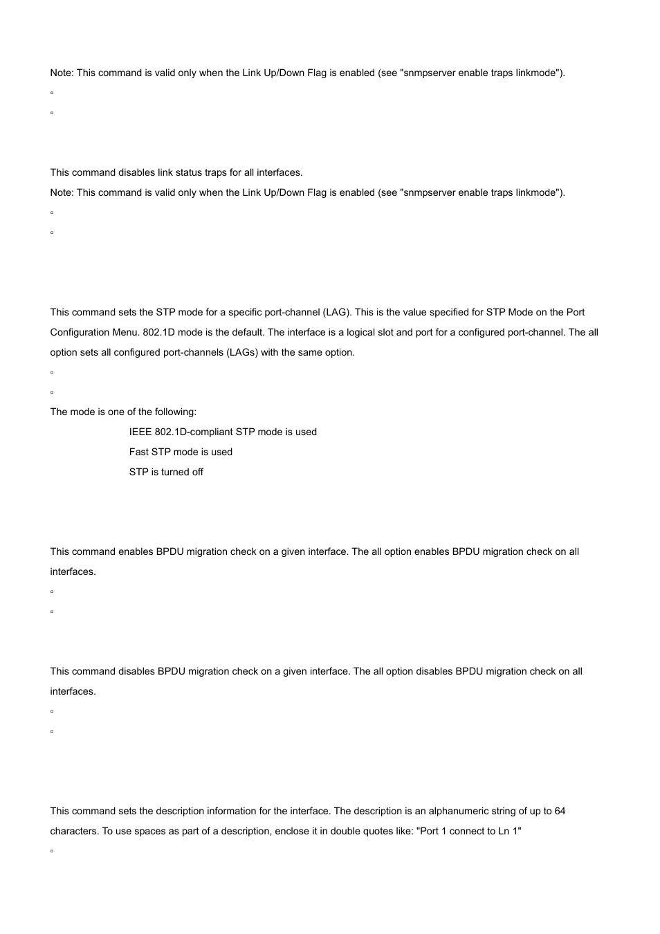 57 spanning-tree, 58 spanning-tree bpdumigrationcheck, 59 description | PLANET WGS3-24000 User Manual | Page 365 / 526