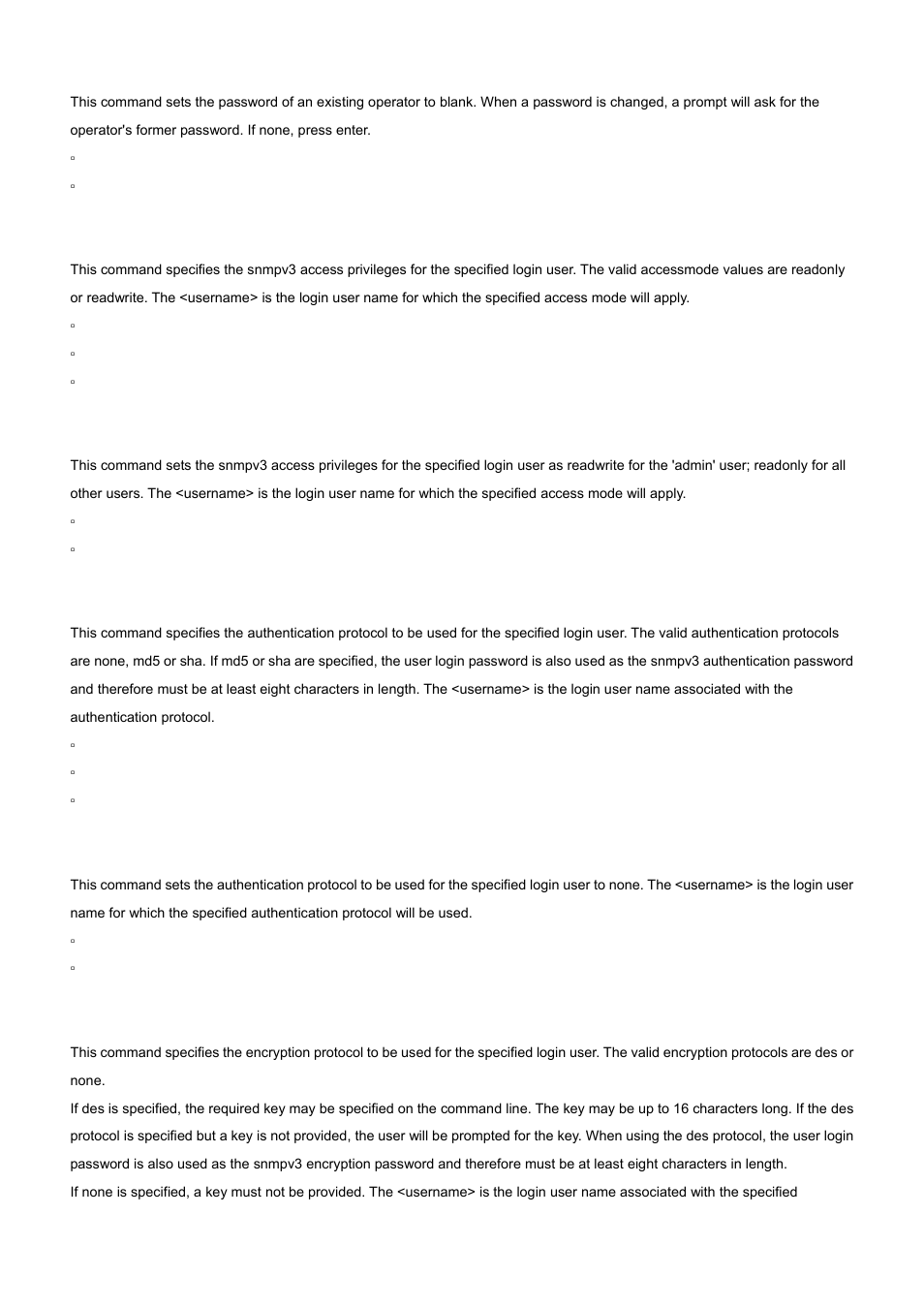 6 users snmpv3 accessmode, 7 users snmpv3 authentication, 8 users snmpv3 encryption | PLANET WGS3-24000 User Manual | Page 374 / 526