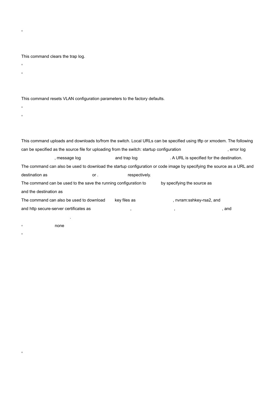 6 clear traplog, 7 clear vlan, 8 copy | PLANET WGS3-24000 User Manual | Page 376 / 526