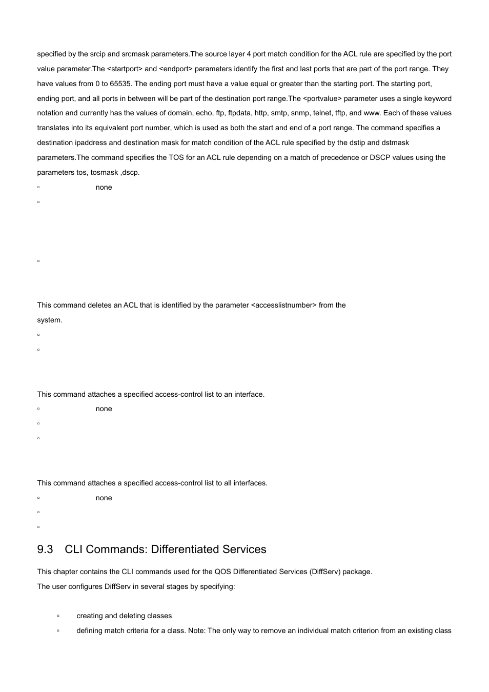 2 ip access-group, 3 ip access-group all, 3 cli commands: differentiated services | PLANET WGS3-24000 User Manual | Page 379 / 526