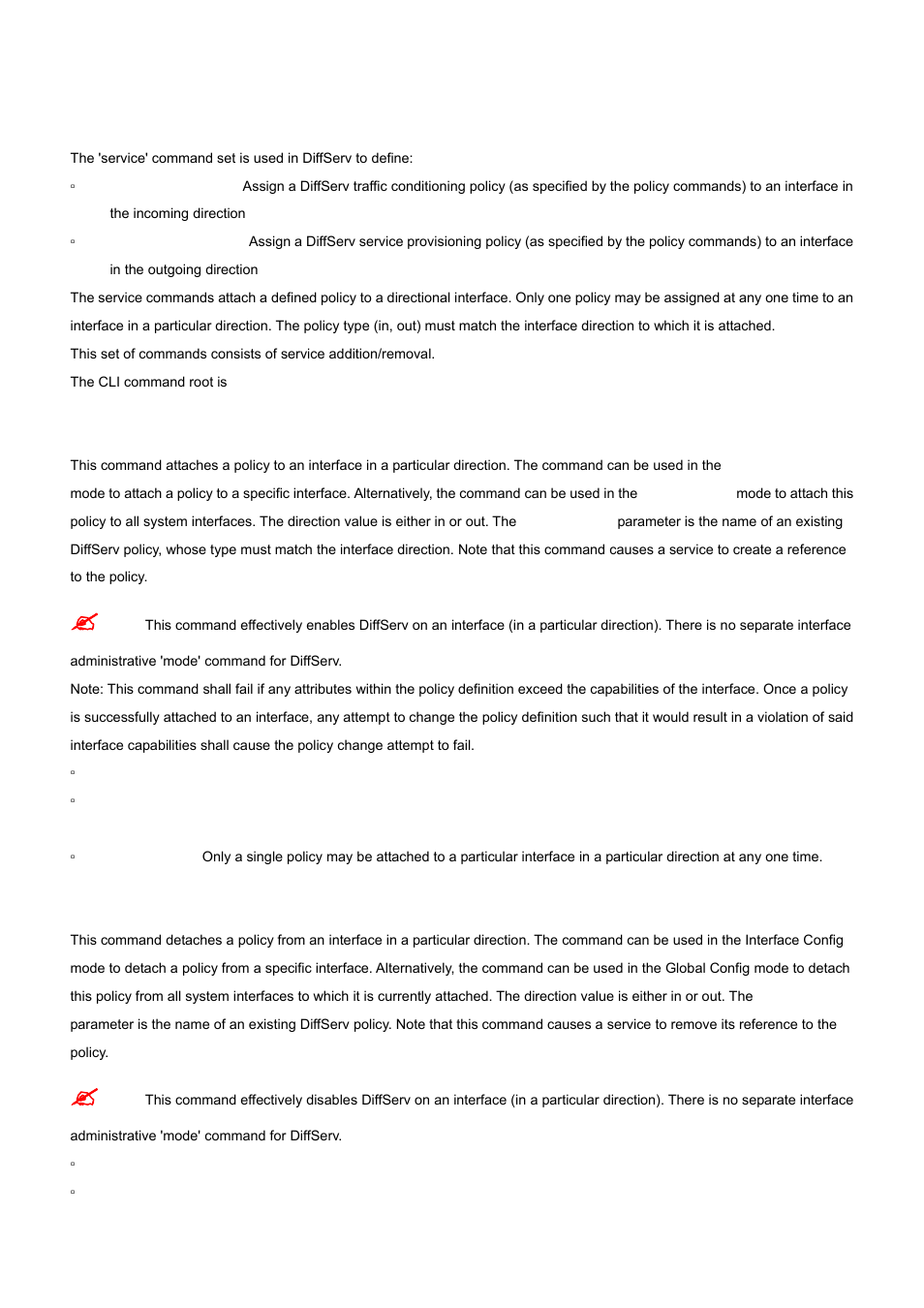 6 service commands, 1 service-policy | PLANET WGS3-24000 User Manual | Page 394 / 526