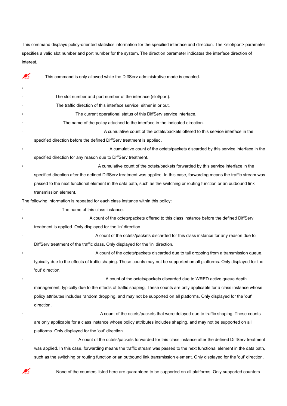 6 show policy-map interface | PLANET WGS3-24000 User Manual | Page 399 / 526